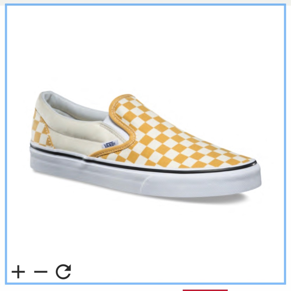 yellow and white checkered vans